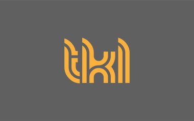 TKL Yaratıcı Eşsiz Modern Harf Logosu Tasarımı. Benzersiz bir harf dizaynına sahip stilize logo, soyut minimalist estetik ve modern cazibe sunar.