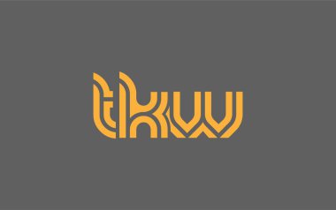 TKW Yaratıcı Eşsiz Modern Harf Logosu Tasarımı. Benzersiz bir harf dizaynına sahip stilize logo, soyut minimalist estetik ve modern cazibe sunar.
