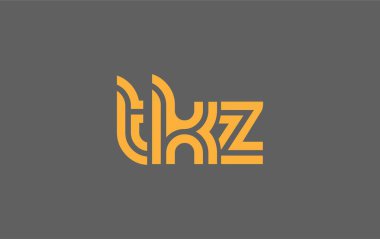 TKZ Yaratıcı Eşsiz Modern Harf Logosu Tasarımı. Benzersiz bir harf dizaynına sahip stilize logo, soyut minimalist estetik ve modern cazibe sunar.