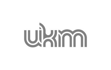 UKM Yaratıcı Eşsiz Modern Harf Logosu Tasarımı. Benzersiz bir harf dizaynına sahip stilize logo, soyut minimalist estetik ve modern cazibe sunar.