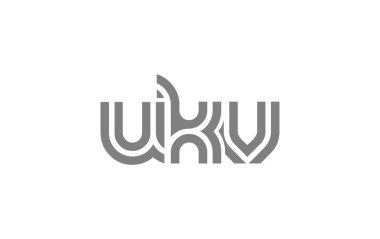 UKV Yaratıcı Eşsiz Modern Harf Logosu Tasarımı. Benzersiz bir harf dizaynına sahip stilize logo, soyut minimalist estetik ve modern cazibe sunar.