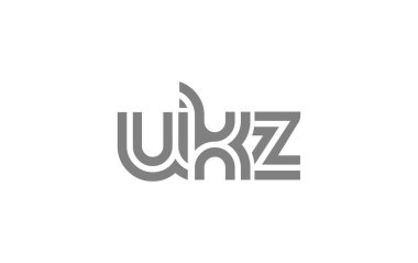 UKZ Yaratıcı Eşsiz Modern Harf Logosu Tasarımı. Benzersiz bir harf dizaynına sahip stilize logo, soyut minimalist estetik ve modern cazibe sunar.