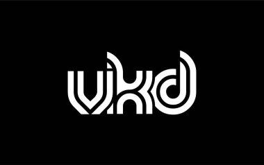 VKD Yaratıcı Eşsiz Modern Harf Logosu Tasarımı. Benzersiz bir harf dizaynına sahip stilize logo, soyut minimalist estetik ve modern cazibe sunar.