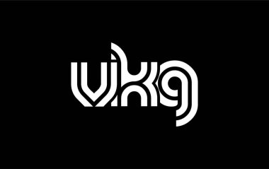 VKG Yaratıcı Eşsiz Modern Harf Logosu Tasarımı. Benzersiz bir harf dizaynına sahip stilize logo, soyut minimalist estetik ve modern cazibe sunar.
