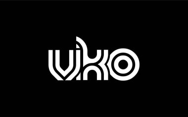 VKO Yaratıcı Eşsiz Modern Harf Logosu Tasarımı. Benzersiz bir harf dizaynına sahip stilize logo, soyut minimalist estetik ve modern cazibe sunar.