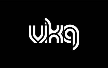 VKQ Yaratıcı Eşsiz Modern Harf Logosu Tasarımı. Benzersiz bir harf dizaynına sahip stilize logo, soyut minimalist estetik ve modern cazibe sunar.