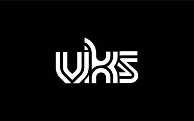 VKS Yaratıcı Eşsiz Modern Harf Logosu Tasarımı. Benzersiz bir harf dizaynına sahip stilize logo, soyut minimalist estetik ve modern cazibe sunar.
