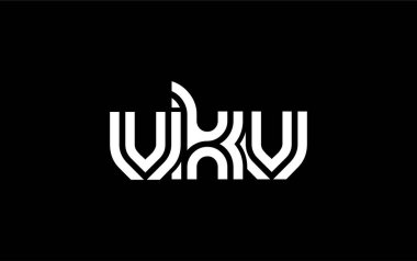 VKV Yaratıcı Eşsiz Modern Harf Logosu Tasarımı. Benzersiz bir harf dizaynına sahip stilize logo, soyut minimalist estetik ve modern cazibe sunar.
