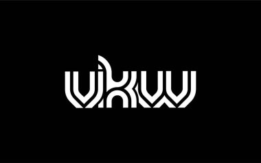 VKW Yaratıcı Eşsiz Modern Harf Logosu Tasarımı. Benzersiz bir harf dizaynına sahip stilize logo, soyut minimalist estetik ve modern cazibe sunar.