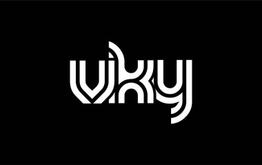 VKY Yaratıcı Eşsiz Modern Harf Logosu Tasarımı. Benzersiz bir harf dizaynına sahip stilize logo, soyut minimalist estetik ve modern cazibe sunar.