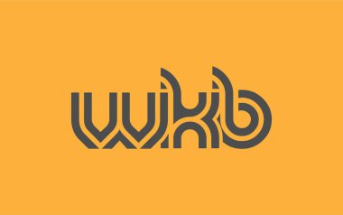 WKB Yaratıcı Eşsiz Modern Harf Logosu Tasarımı. Benzersiz bir harf dizaynına sahip stilize logo, soyut minimalist estetik ve modern cazibe sunar.