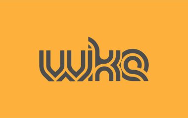 WKE Yaratıcı Eşsiz Modern Harf Logosu Tasarımı. Benzersiz bir harf dizaynına sahip stilize logo, soyut minimalist estetik ve modern cazibe sunar.