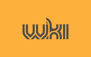 WKI Yaratıcı Eşsiz Modern Harf Logosu Tasarımı. Benzersiz bir harf dizaynına sahip stilize logo, soyut minimalist estetik ve modern cazibe sunar.