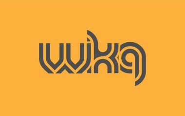 WKQ Yaratıcı Eşsiz Modern Harf Logosu Tasarımı. Benzersiz bir harf dizaynına sahip stilize logo, soyut minimalist estetik ve modern cazibe sunar.
