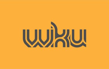 WKU Yaratıcı Eşsiz Modern Harf Logosu Tasarımı. Benzersiz bir harf dizaynına sahip stilize logo, soyut minimalist estetik ve modern cazibe sunar.