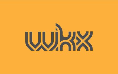 WKX Yaratıcı Eşsiz Modern Harf Logosu Tasarımı. Benzersiz bir harf dizaynına sahip stilize logo, soyut minimalist estetik ve modern cazibe sunar.