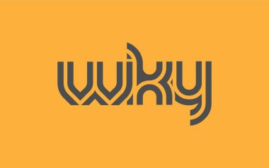 WKY Yaratıcı Eşsiz Modern Harf Logosu Tasarımı. Benzersiz bir harf dizaynına sahip stilize logo, soyut minimalist estetik ve modern cazibe sunar.