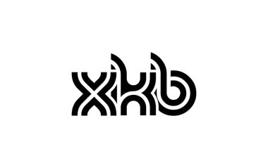 XKB Yaratıcı Eşsiz Modern Harf Logosu Tasarımı. Benzersiz bir harf dizaynına sahip stilize logo, soyut minimalist estetik ve modern cazibe sunar.