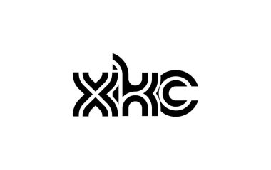 XKC Yaratıcı Eşsiz Modern Harf Logosu Tasarımı. Benzersiz bir harf dizaynına sahip stilize logo, soyut minimalist estetik ve modern cazibe sunar.
