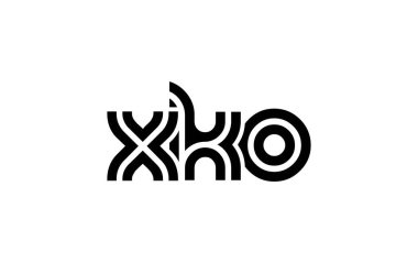 XKO Yaratıcı Eşsiz Modern Harf Logosu Tasarımı. Benzersiz bir harf dizaynına sahip stilize logo, soyut minimalist estetik ve modern cazibe sunar.