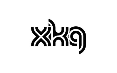 XKQ Yaratıcı Eşsiz Modern Harf Logosu Tasarımı. Benzersiz bir harf dizaynına sahip stilize logo, soyut minimalist estetik ve modern cazibe sunar.