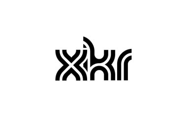XKR Yaratıcı Eşsiz Modern Harf Logosu Tasarımı. Benzersiz bir harf dizaynına sahip stilize logo, soyut minimalist estetik ve modern cazibe sunar.