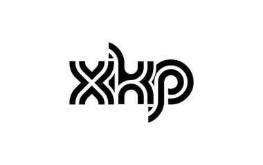 XKP Yaratıcı Eşsiz Modern Harf Logosu Tasarımı. Benzersiz bir harf dizaynına sahip stilize logo, soyut minimalist estetik ve modern cazibe sunar.