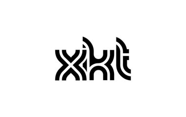 XKT Yaratıcı Eşsiz Modern Harf Logosu Tasarımı. Benzersiz bir harf dizaynına sahip stilize logo, soyut minimalist estetik ve modern cazibe sunar.