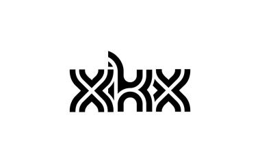 XKX Yaratıcı Eşsiz Modern Harf Logosu Tasarımı. Benzersiz bir harf dizaynına sahip stilize logo, soyut minimalist estetik ve modern cazibe sunar.