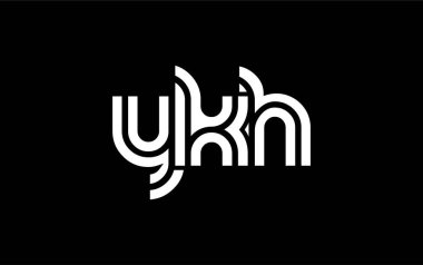 YKH Yaratıcı Eşsiz Modern Harf Logosu Tasarımı. Benzersiz bir harf dizaynına sahip stilize logo, soyut minimalist estetik ve modern cazibe sunar.