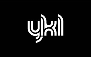 YKL Yaratıcı Eşsiz Modern Harf Logosu Tasarımı. Benzersiz bir harf dizaynına sahip stilize logo, soyut minimalist estetik ve modern cazibe sunar.