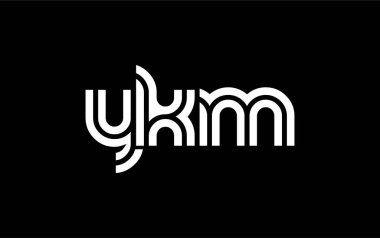 YKM Yaratıcı Eşsiz Modern Harf Logosu Tasarımı. Benzersiz bir harf dizaynına sahip stilize logo, soyut minimalist estetik ve modern cazibe sunar.
