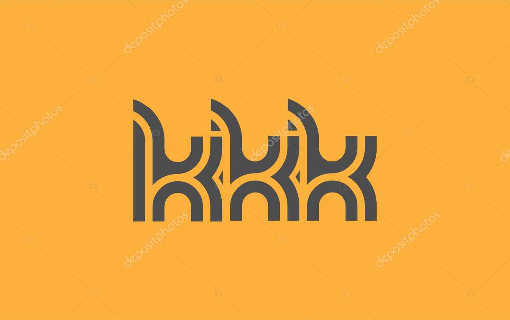 KKK Creative Unique Modern Letter Logo Design. Stylized logo featuring a unique letter design, presenting abstract minimalist aesthetics and modern appeal.