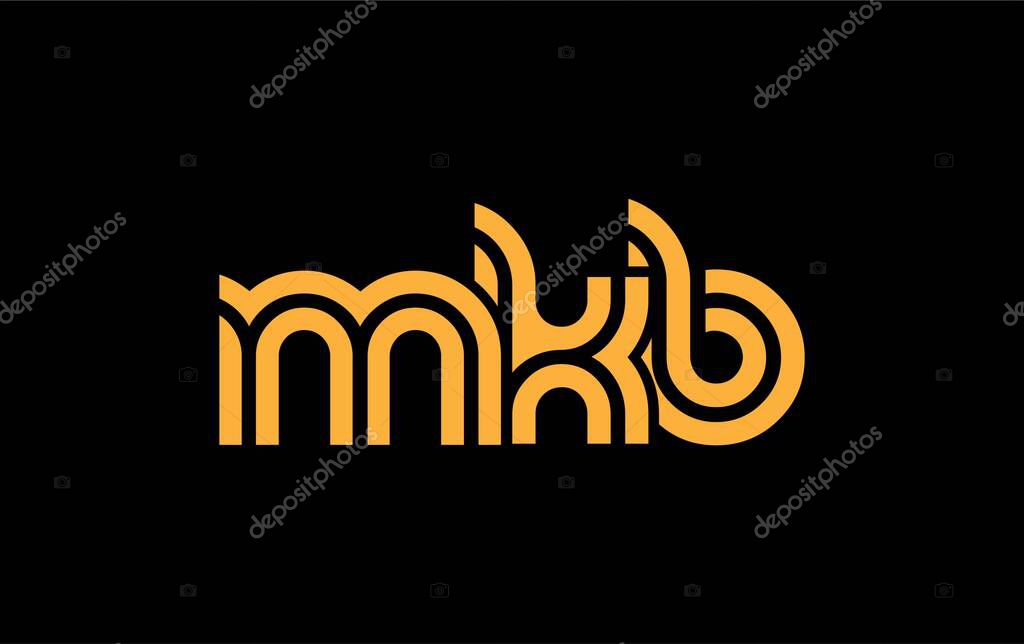 MKB Creative Unique Modern Letter Logo Design. Stylized logo featuring a unique letter design, presenting abstract minimalist aesthetics and modern appeal.
