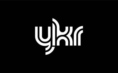 YKR Yaratıcı Eşsiz Modern Harf Logosu Tasarımı. Benzersiz bir harf dizaynına sahip stilize logo, soyut minimalist estetik ve modern cazibe sunar.
