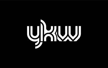 YKW Yaratıcı Eşsiz Modern Harf Logosu Tasarımı. Benzersiz bir harf dizaynına sahip stilize logo, soyut minimalist estetik ve modern cazibe sunar.