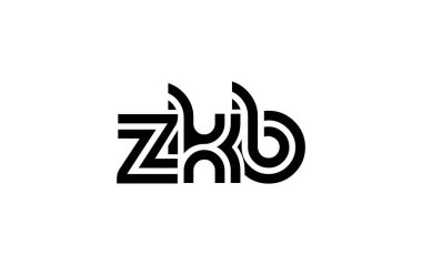ZKB Yaratıcı Eşsiz Modern Harf Logosu Tasarımı. Benzersiz bir harf dizaynına sahip stilize logo, soyut minimalist estetik ve modern cazibe sunar.