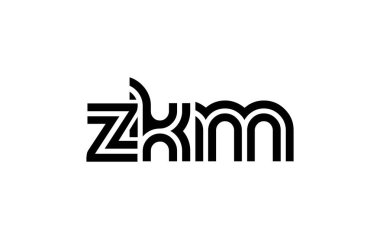 ZKM Yaratıcı Eşsiz Modern Harf Logosu Tasarımı. Benzersiz bir harf dizaynına sahip stilize logo, soyut minimalist estetik ve modern cazibe sunar.
