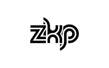 ZKP Yaratıcı Eşsiz Modern Harf Logosu Tasarımı. Benzersiz bir harf dizaynına sahip stilize logo, soyut minimalist estetik ve modern cazibe sunar.