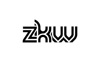 ZKW Yaratıcı Eşsiz Modern Harf Logosu Tasarımı. Benzersiz bir harf dizaynına sahip stilize logo, soyut minimalist estetik ve modern cazibe sunar.