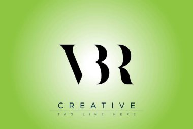 VBR soyut harf logosu tasarımı. Bu logo üç soyut harf tarafından tasarlanmıştır..