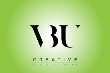 VBU soyut harf logosu tasarımı. Bu logo üç soyut harf tarafından tasarlanmıştır..