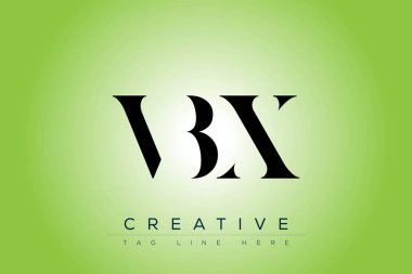 VBX soyut harf logosu tasarımı. Bu logo üç soyut harf tarafından tasarlanmıştır..