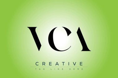 VCA soyut harf logosu tasarımı. Bu logo üç soyut harf tarafından tasarlanmıştır..