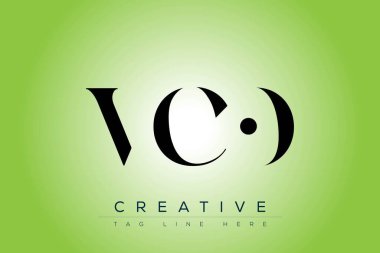 VCO soyut harf logosu tasarımı. Bu logo üç soyut harf tarafından tasarlanmıştır..