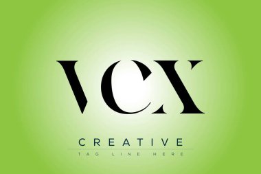 VCX soyut harf logosu tasarımı. Bu logo üç soyut harf tarafından tasarlanmıştır..