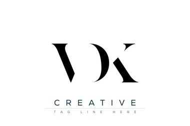 VDK soyut harf logosu tasarımı. Bu logo üç soyut harf tarafından tasarlanmıştır..