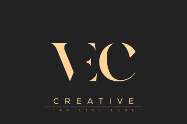 VEC soyut harf logosu tasarımı. Bu logo üç soyut harf tarafından tasarlanmıştır..