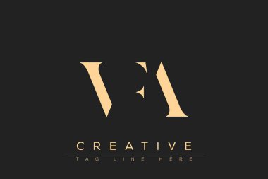 VFA soyut harf logosu tasarımı. Bu logo üç soyut harf tarafından tasarlanmıştır..