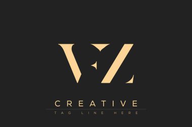VFZ soyut harf logosu tasarımı. Bu logo üç soyut harf tarafından tasarlanmıştır..